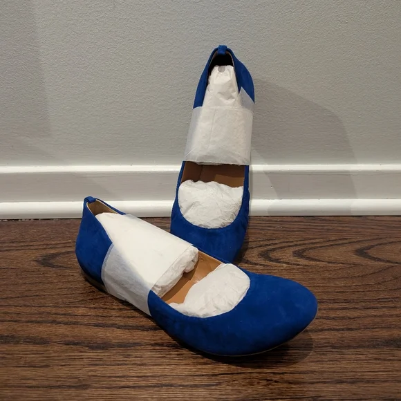 J Crew Factory Anya Suede Ballet Flats in Dark Cove Blue 8.5 8H - Picture 2 of 4